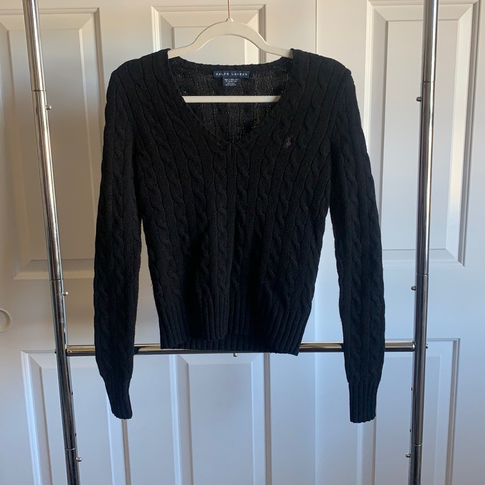 Ralph Lauren Black V-Neck Sweater